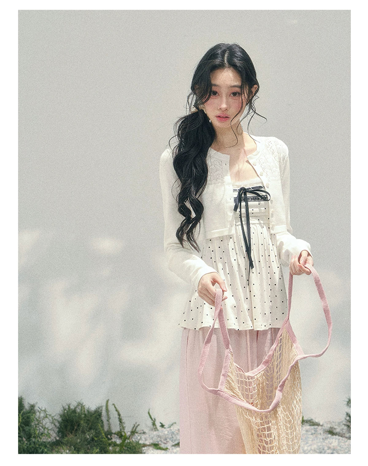 Polka Dot Brandy Lace Two-Piece Top Set