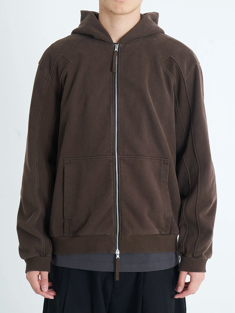 Deep Brown & Grey-Green Patchwork Sweatshirt - CHINASQUAD