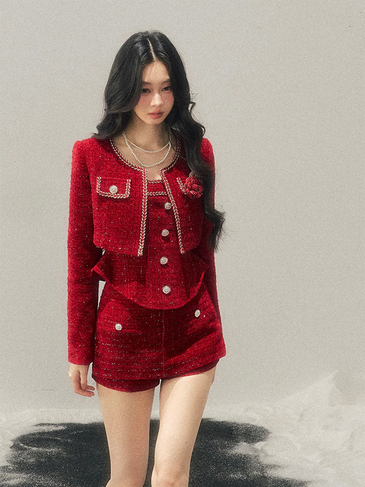 Tweed-Inspired Three-Piece Set