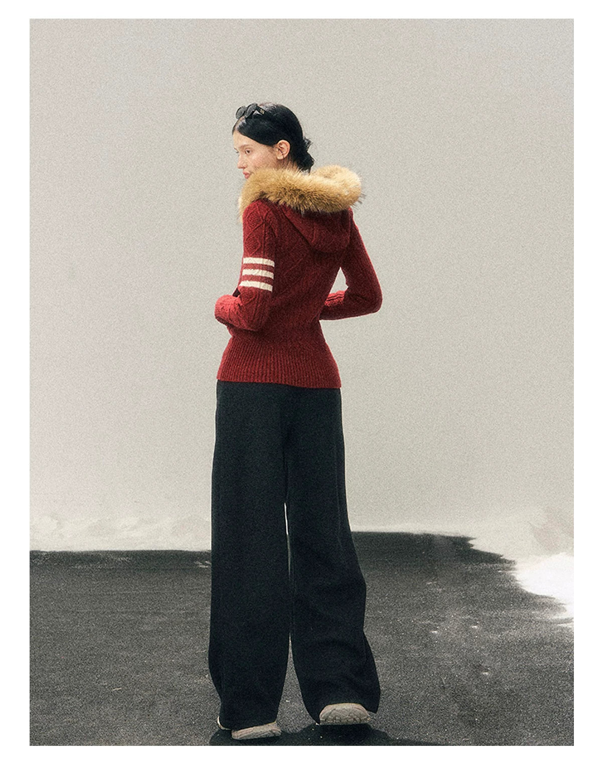 Korean Fleece-Lined Wide-Leg Pants