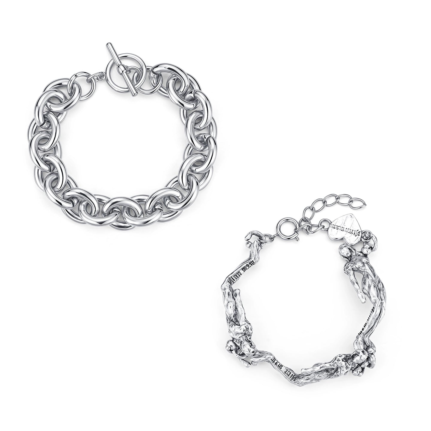 Silver Reshaped Romance Vintage Mermaid Link Bracelet - CHINASQUAD