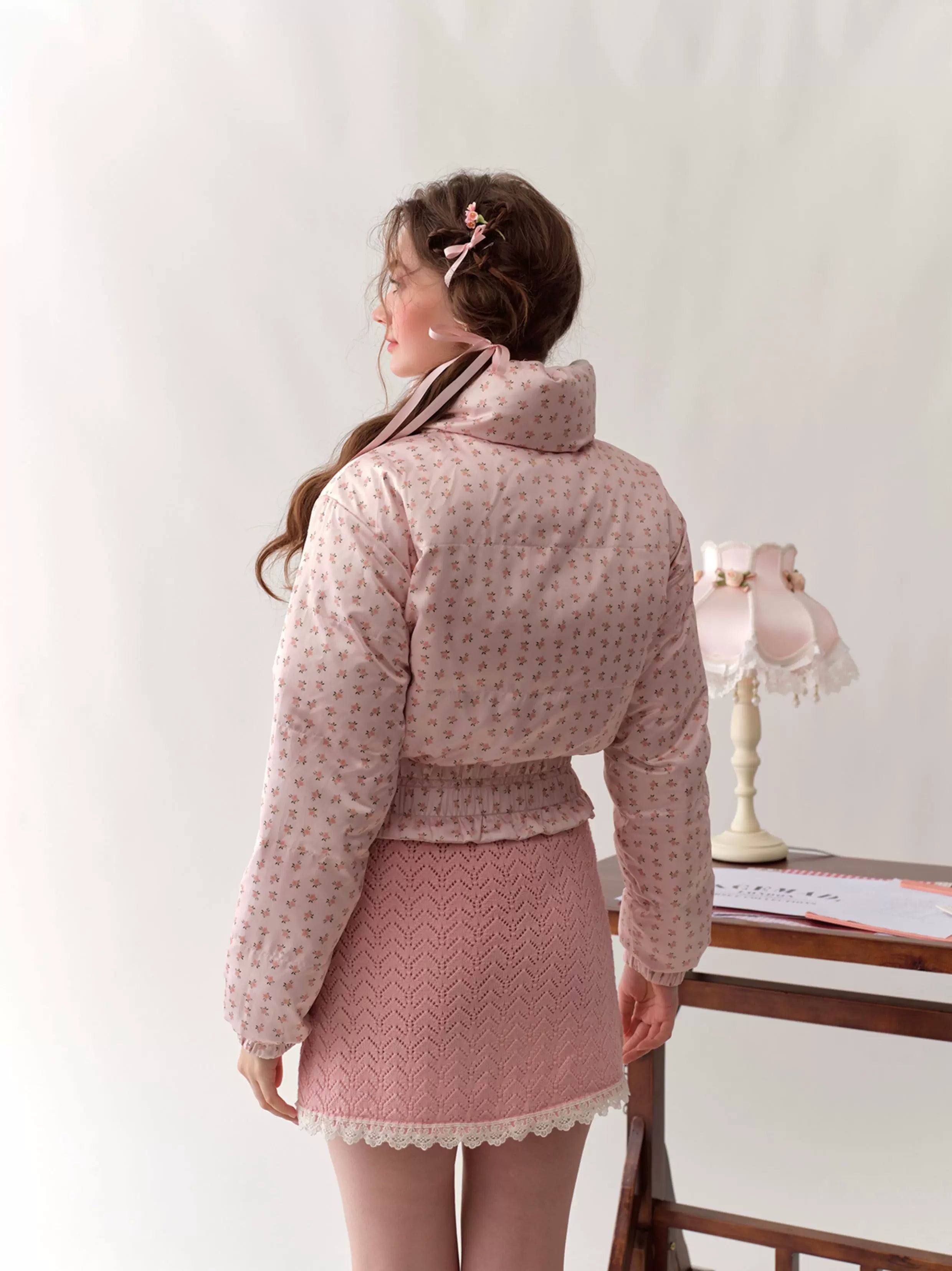 Berry Donut Reversible Cropped Down Jacket