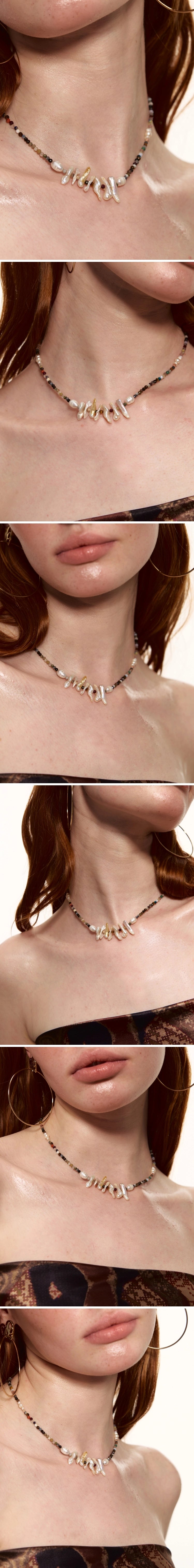 Natural Stone Color Baroque Pearl Necklace - CHINASQUAD