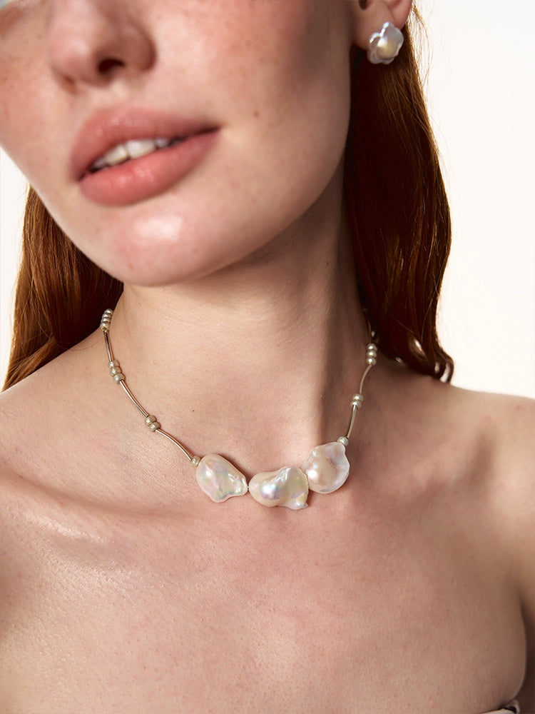 Simple Natural Baroque Pearl Necklace - CHINASQUAD