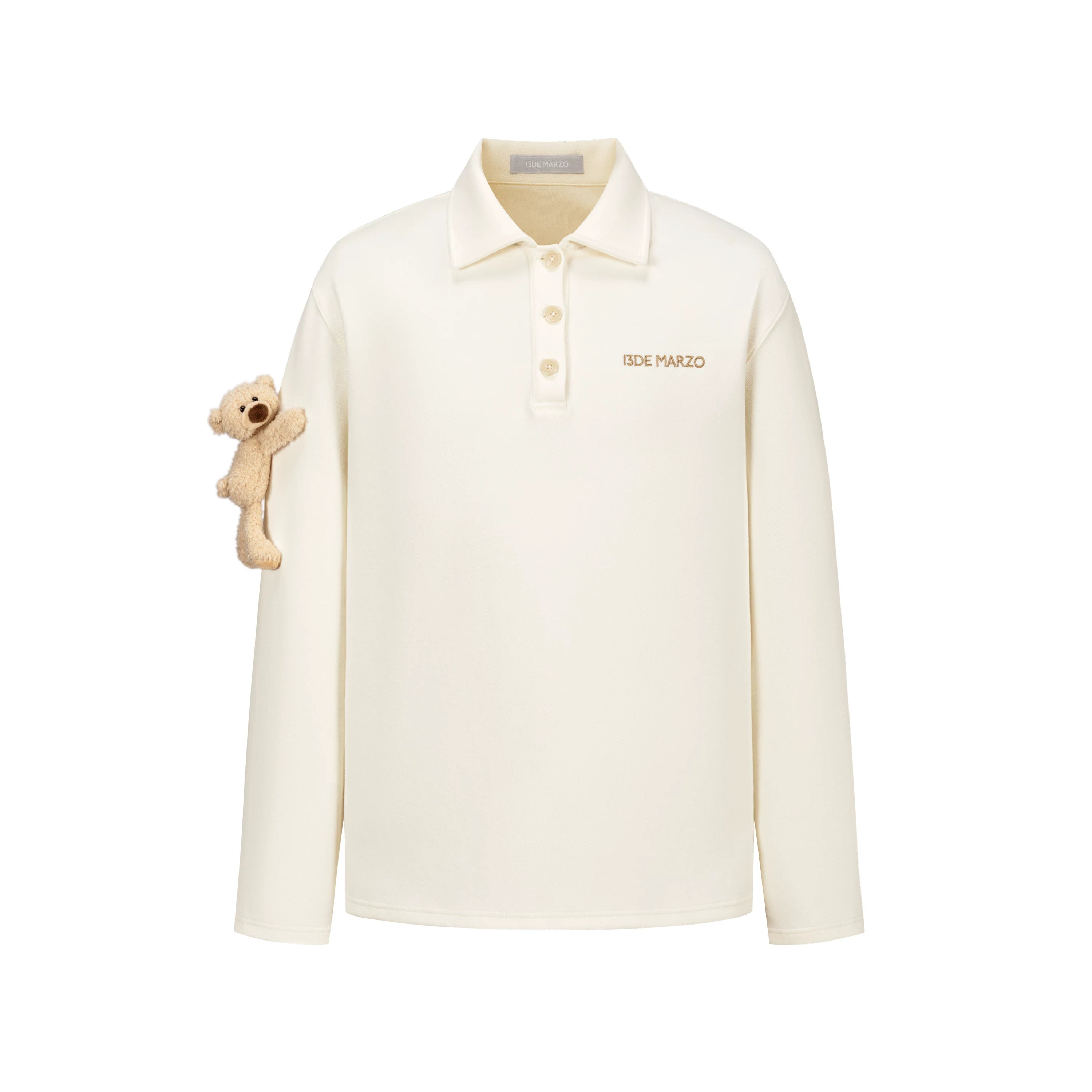 Polo-Collar Long-Sleeve T-Shirt