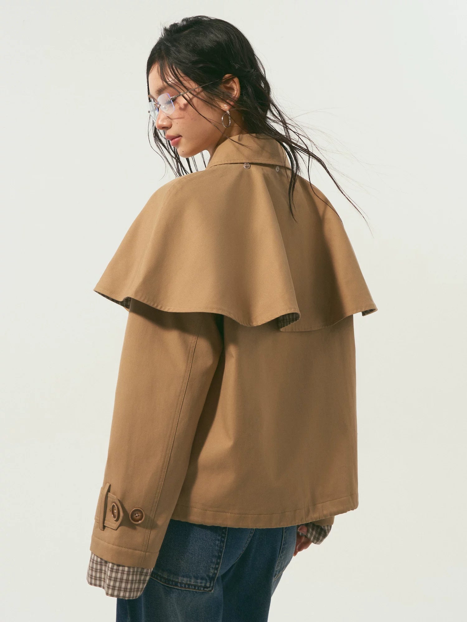 Detachable Cape Quilted Padded Jacket