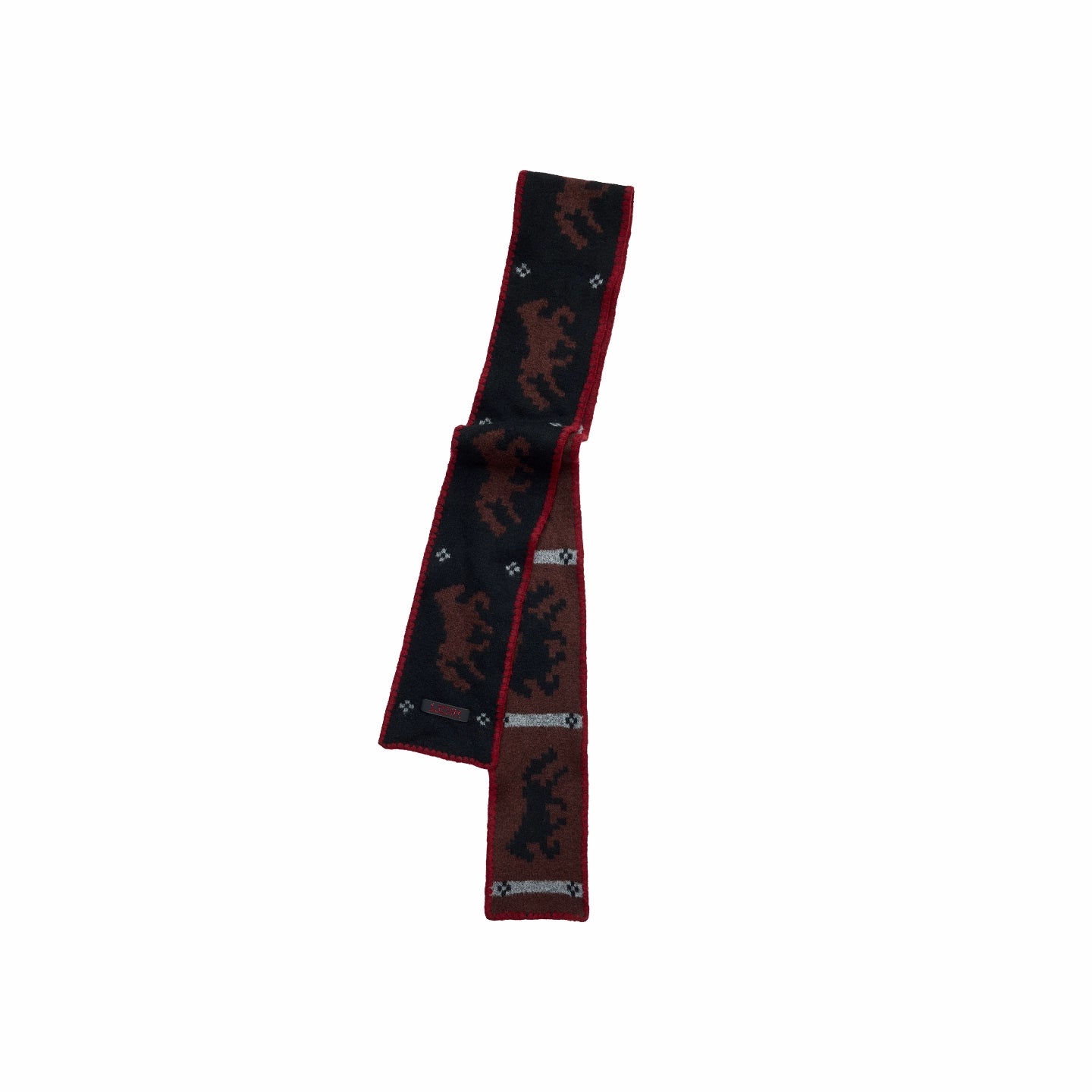 Fair Isle Pony Jacquard Knit Scarf