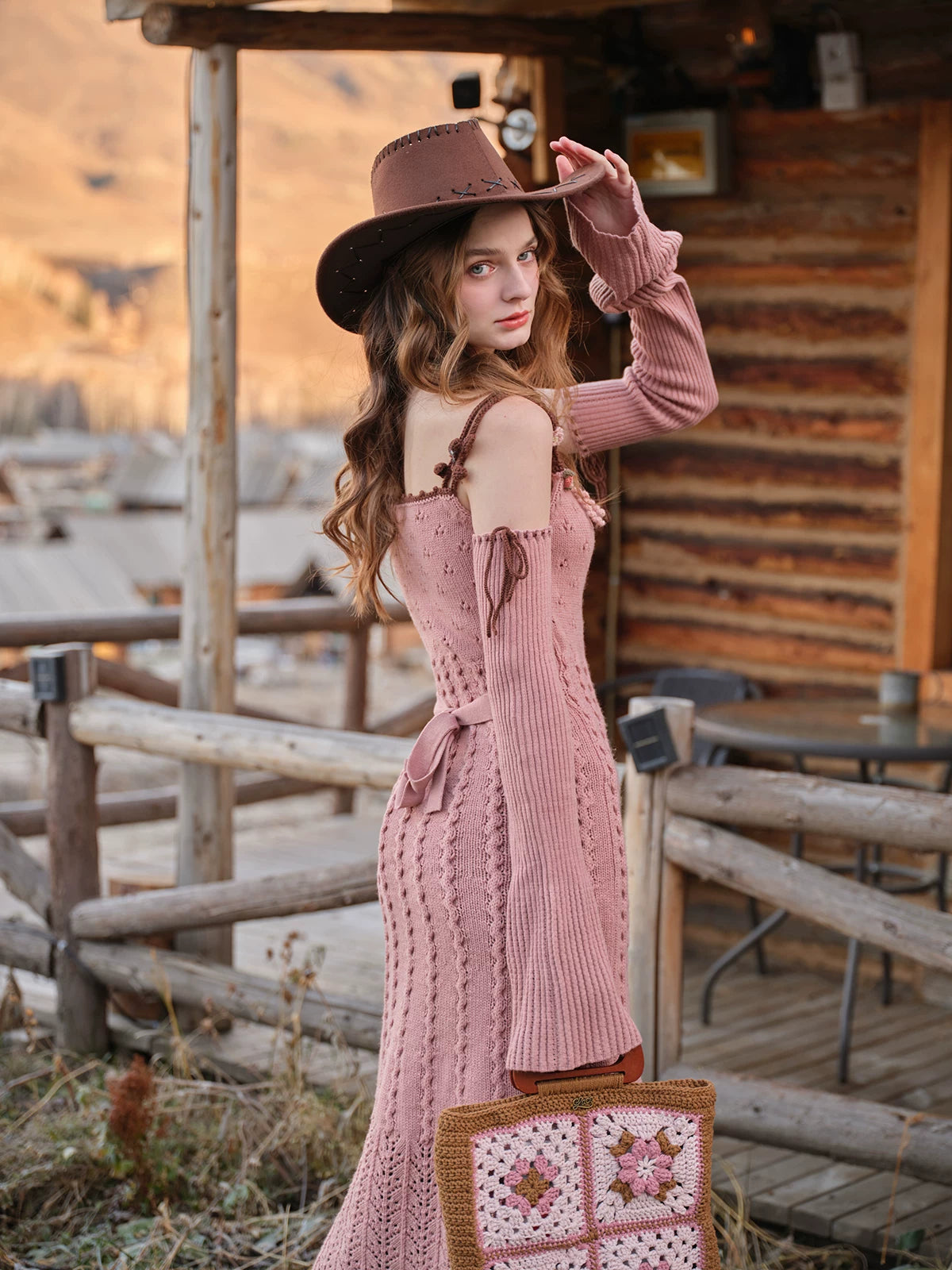 Floral Juliet Vintage Knit Dress & Cardigan Set