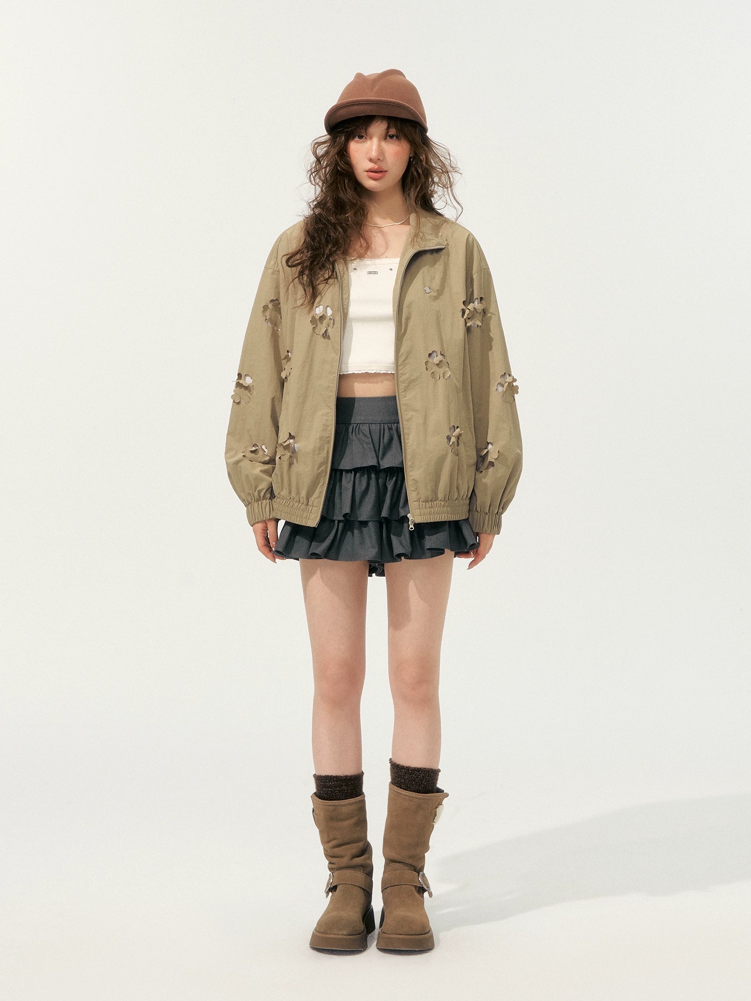 Hollow Cut Floral Jacket - CHINASQUAD