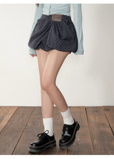 Khaki Petal-Pleat A-Line Skirt - CHINASQUAD
