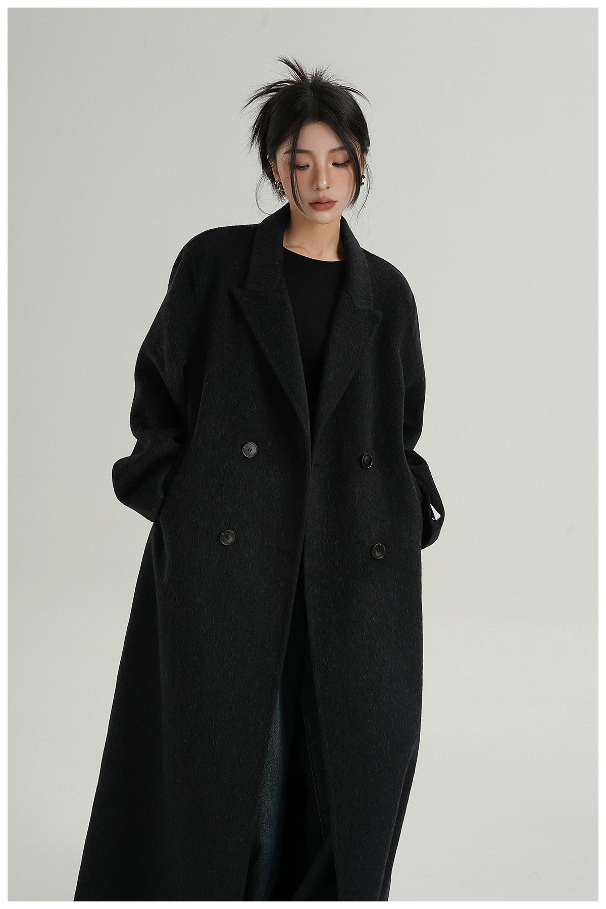 Extra-Long Tailored Wool Coat