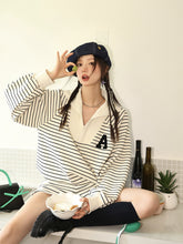 Striped Embroidered Sweatshirt & Shorts Set - CHINASQUAD