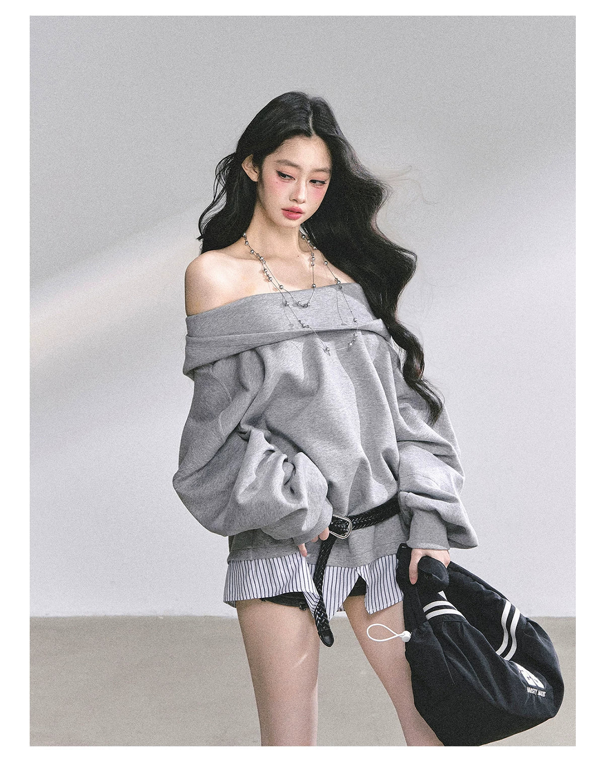 Two-Piece Oversized Hooded Sweatshirt