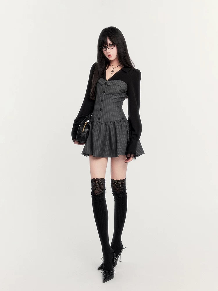 Stripe Tailored Two-Piece Dress Set