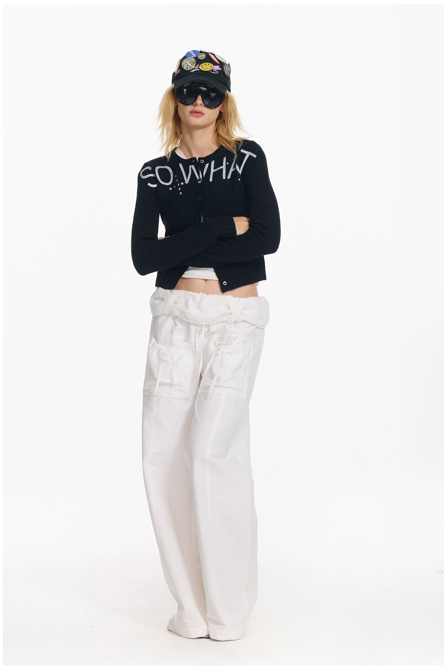 Soft Wool Punk Letter Knit Cardigan