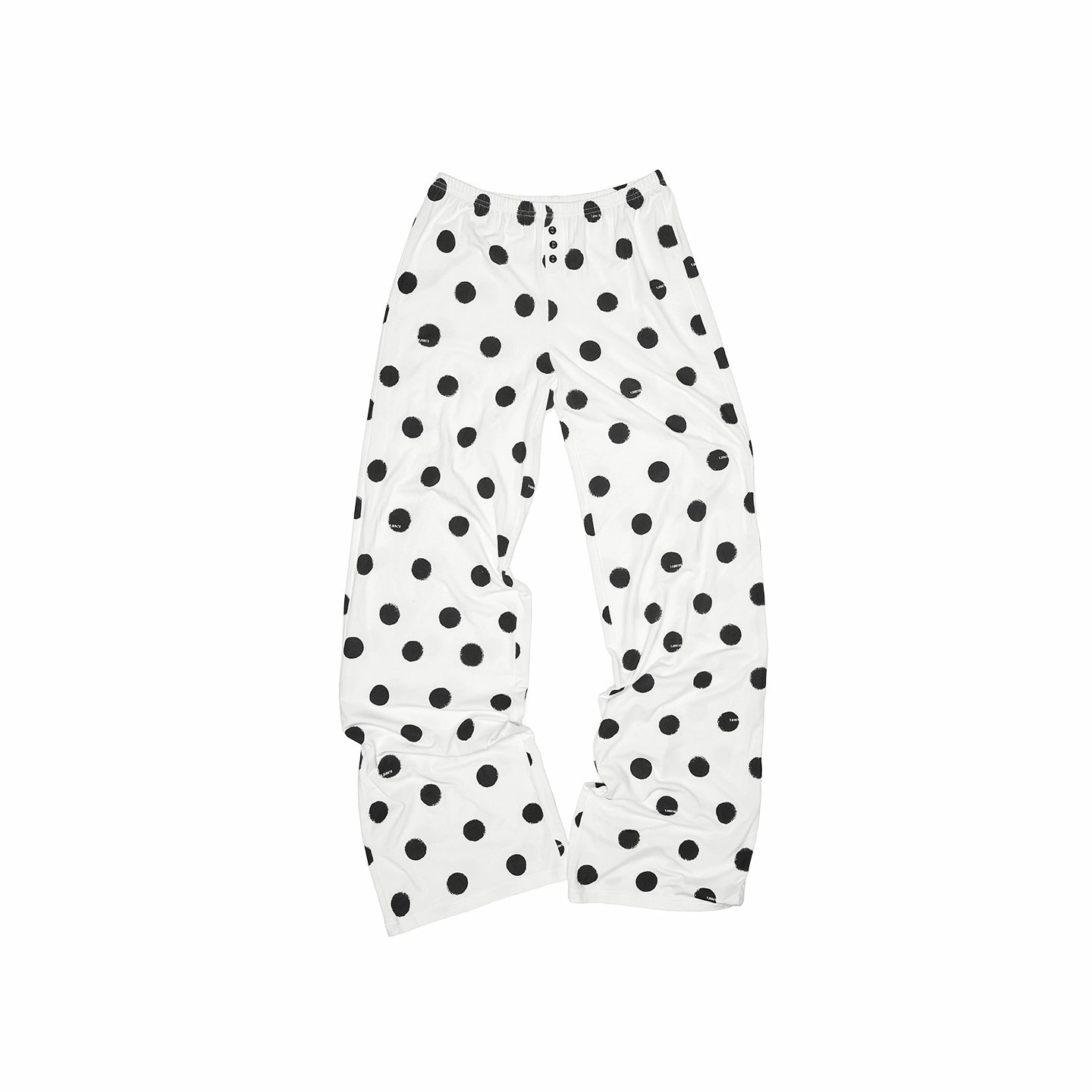 Polka Dot Contrast Knit Cardigan & Lounge Pants Set