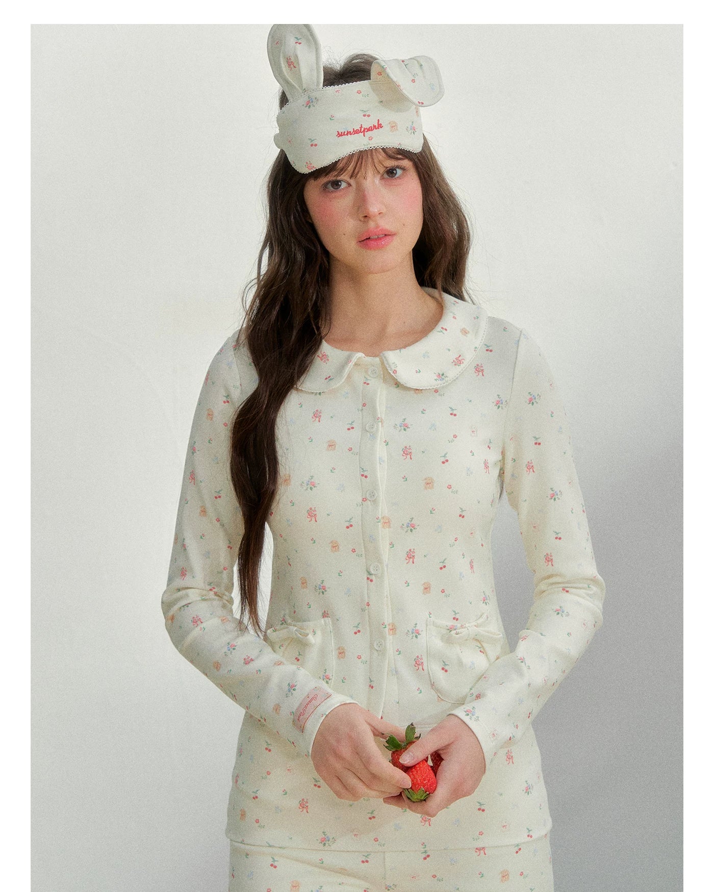 Vintage Hand-Drawn Floral Sleep & Hair Accessory Set