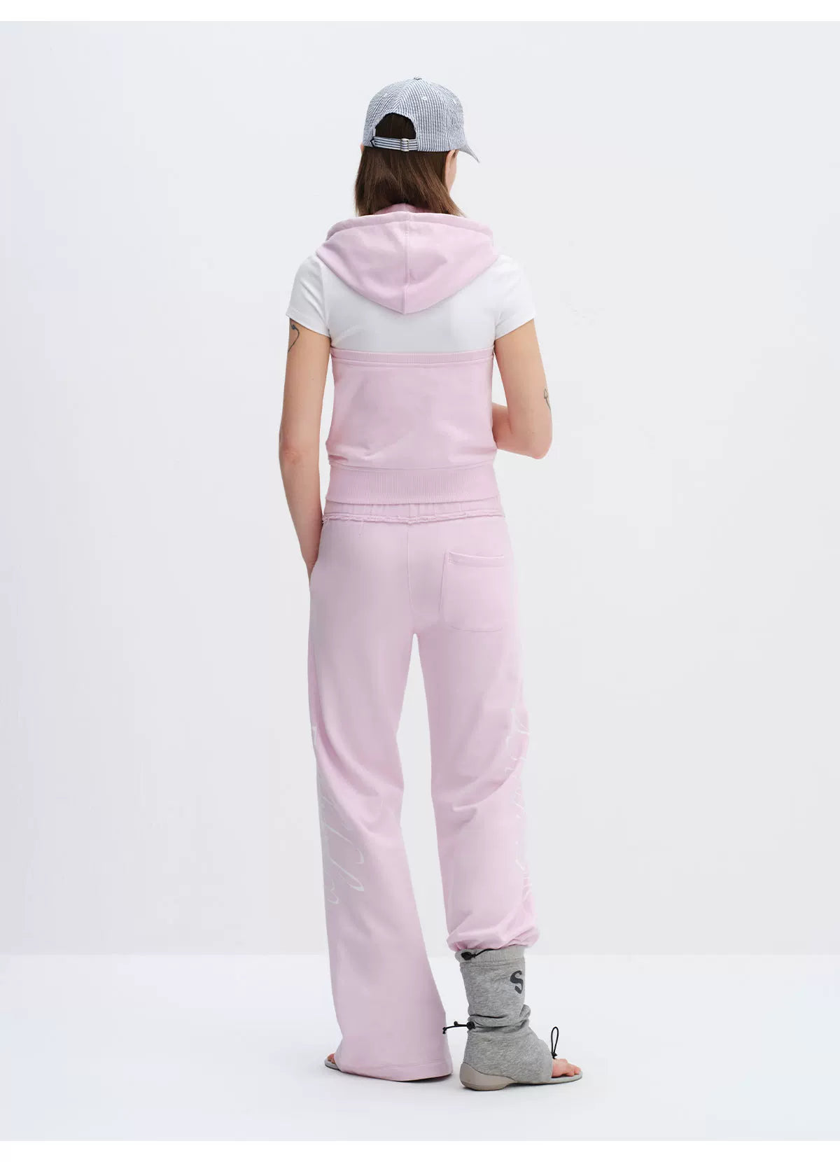 Rebel Script Print Relaxed Flared Sweatpants