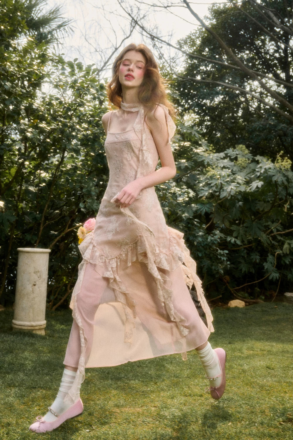 Pink Cloud Lace Fairy Dress