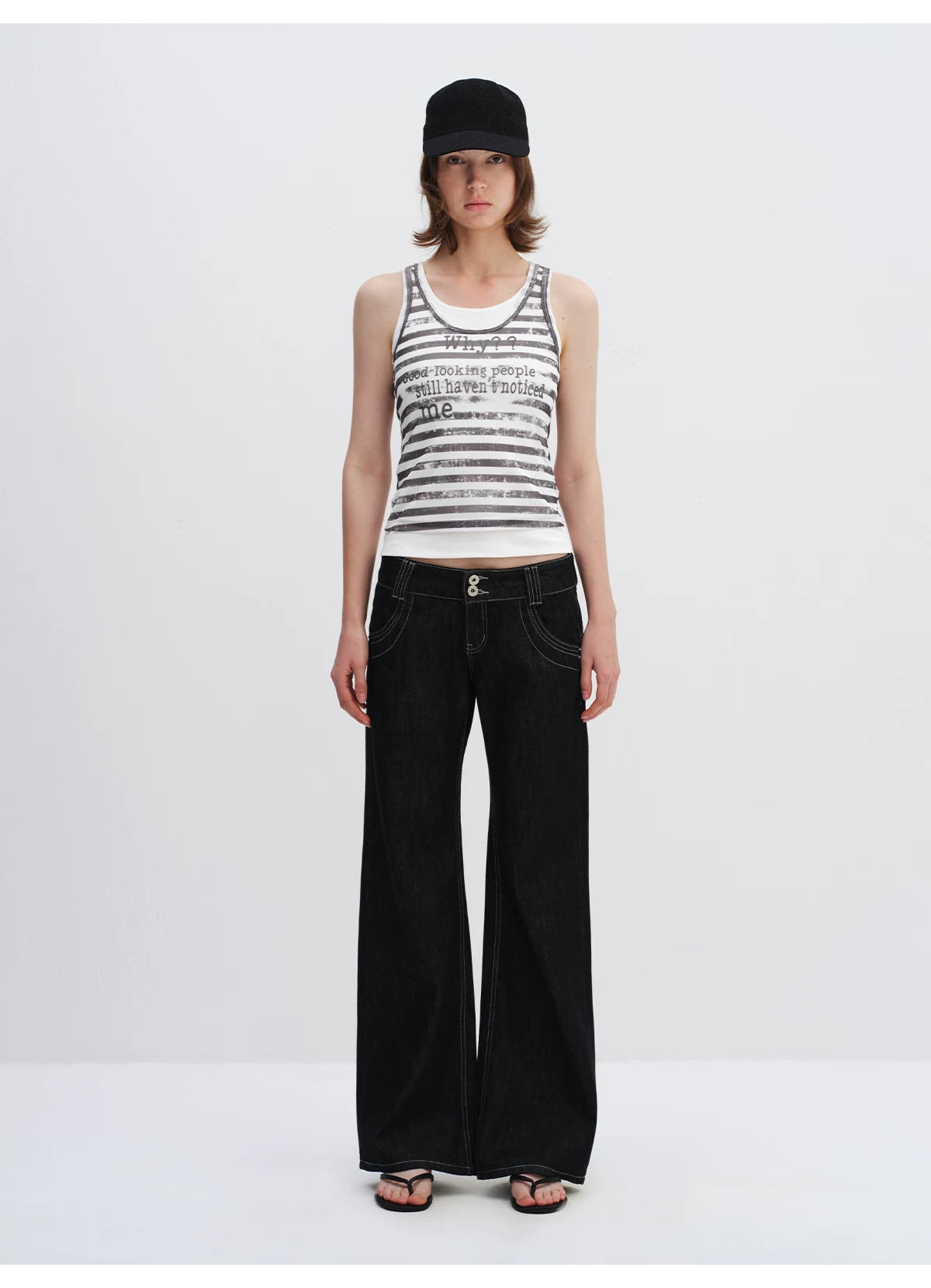 Layered Stripe Logo Tank Top