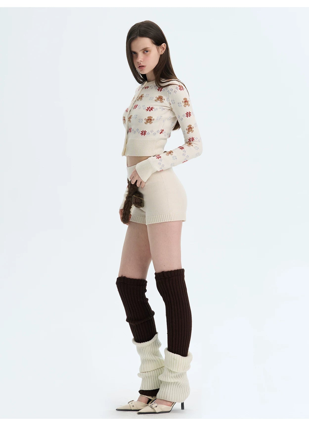 Cashmere-Blend Knit Cardigan Set