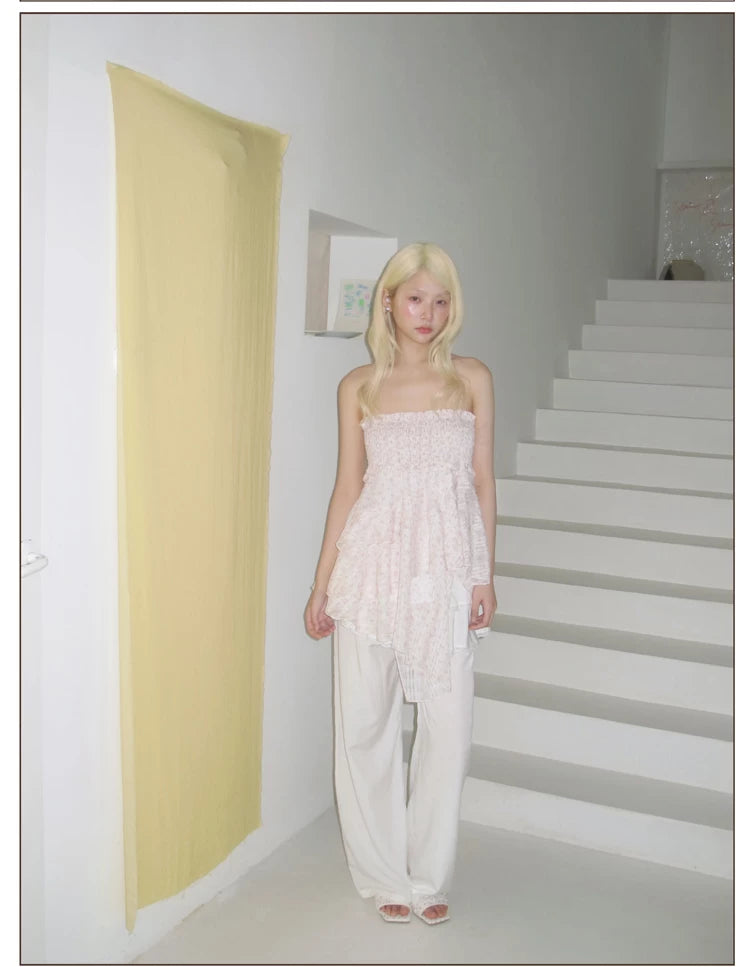 Ruffled Wide Leg Pants