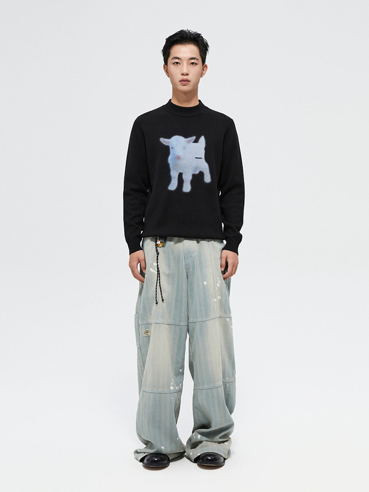 Printed Half-Turtleneck Thermal Base Sweater - CHINASQUAD