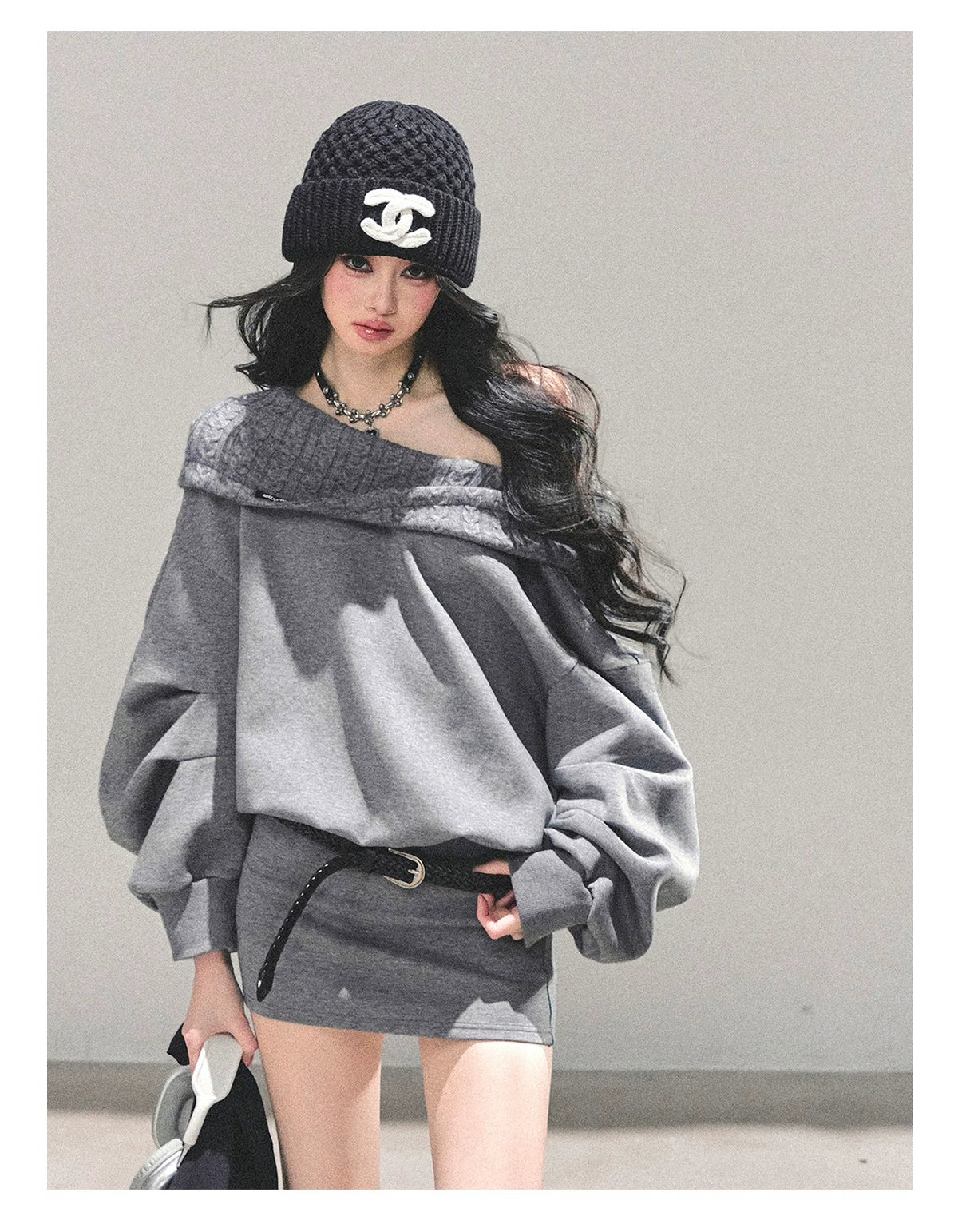 Two-Piece Oversized Hooded Sweatshirt