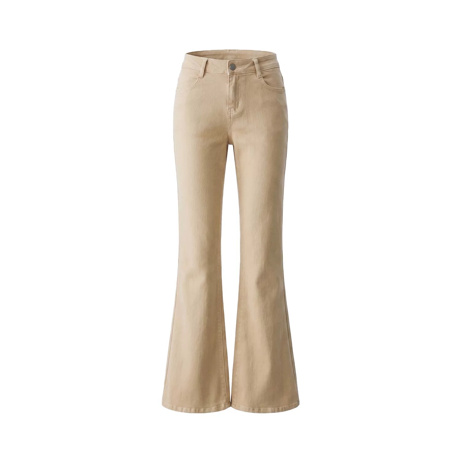 Garment-Dyed Flared Denim Jeans