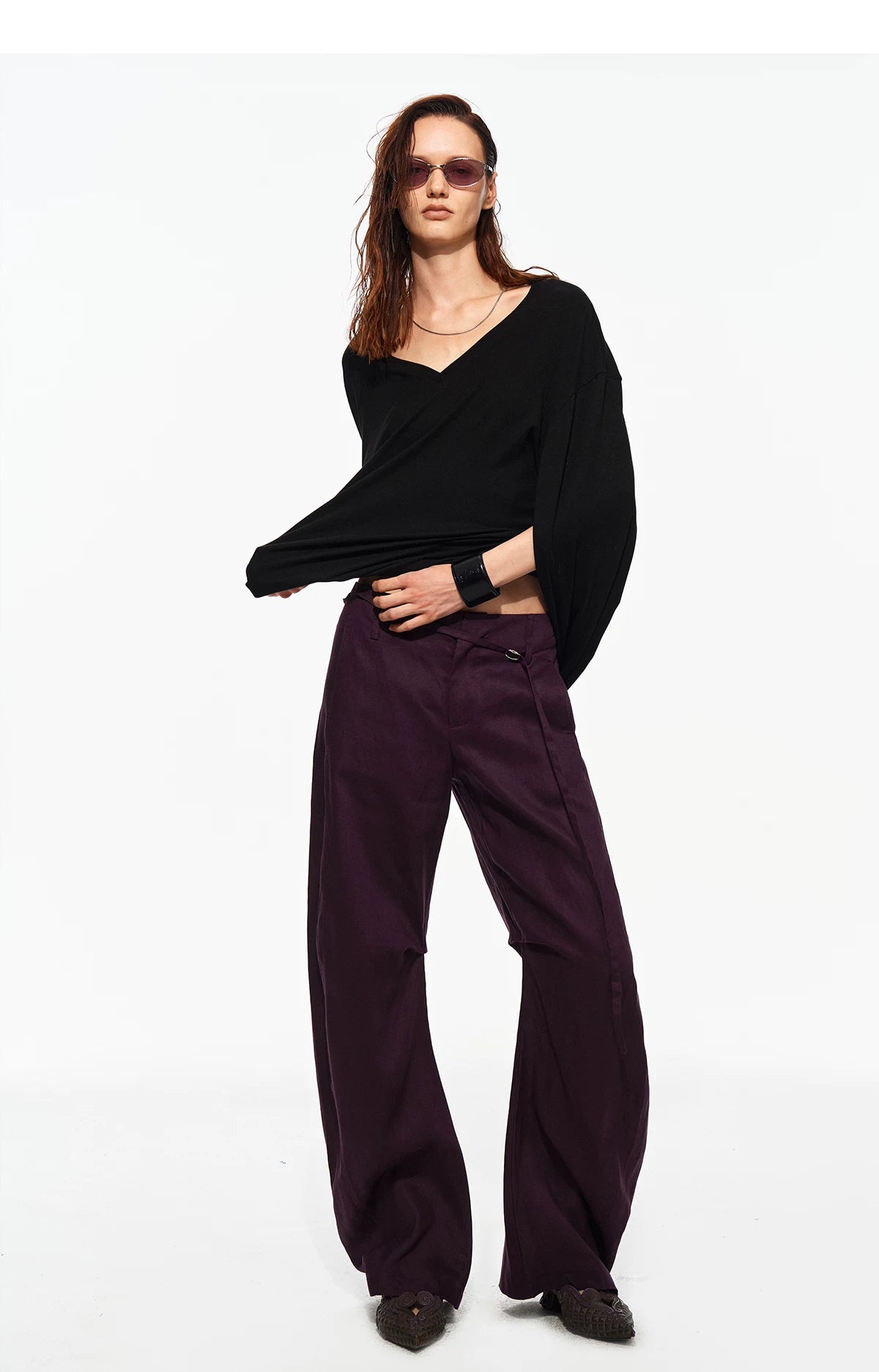 Linen Tencel Curved Pants