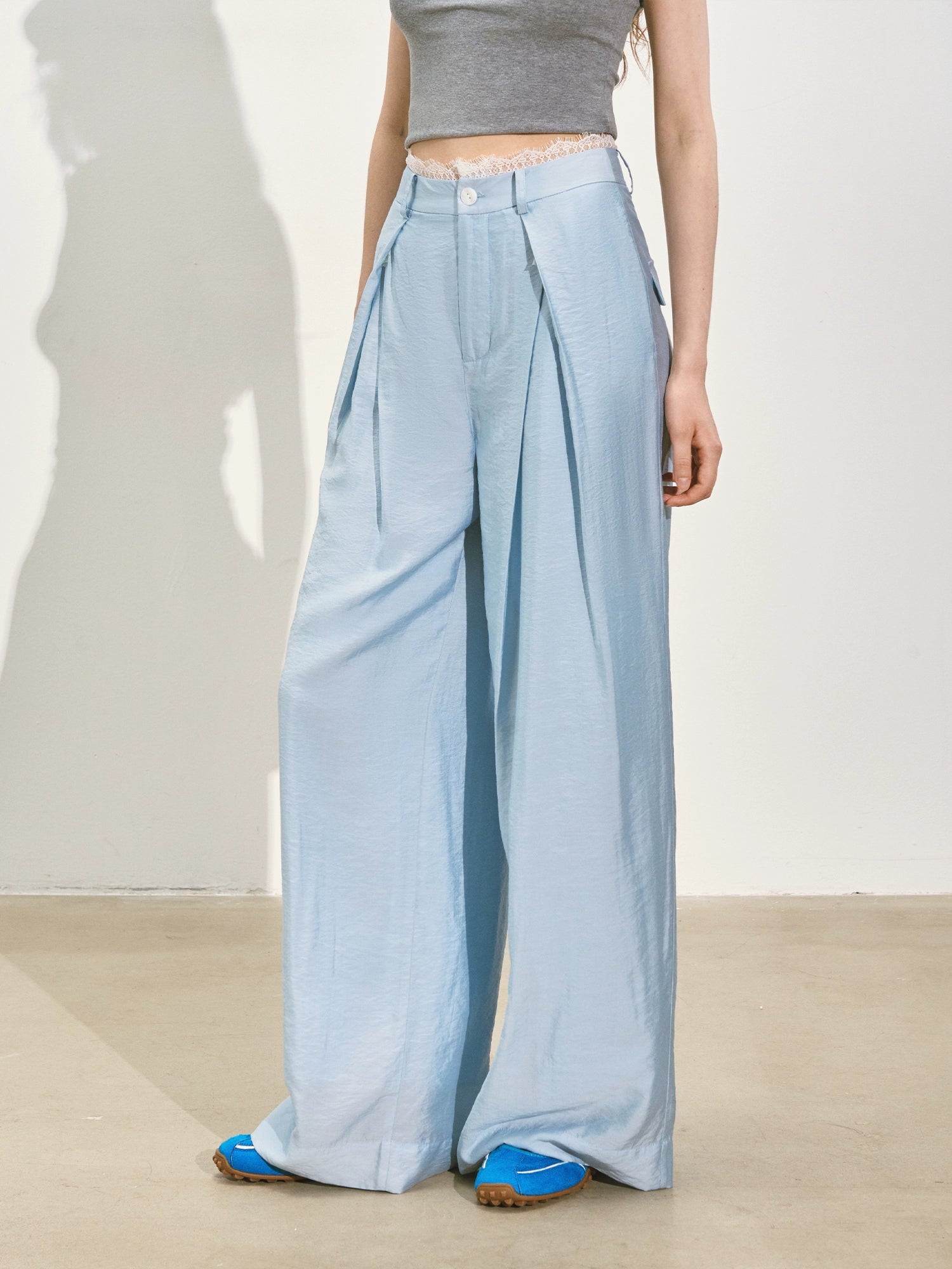 Suit Pleated Wide-Leg Pants - CHINASQUAD