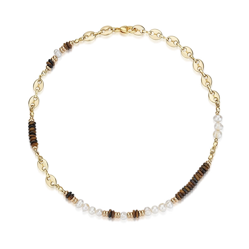 Tiger Eye Baroque Pearl Necklace - CHINASQUAD