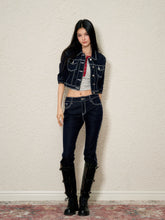Color-Contrast Denim Jacket & Pants Set - CHINASQUAD