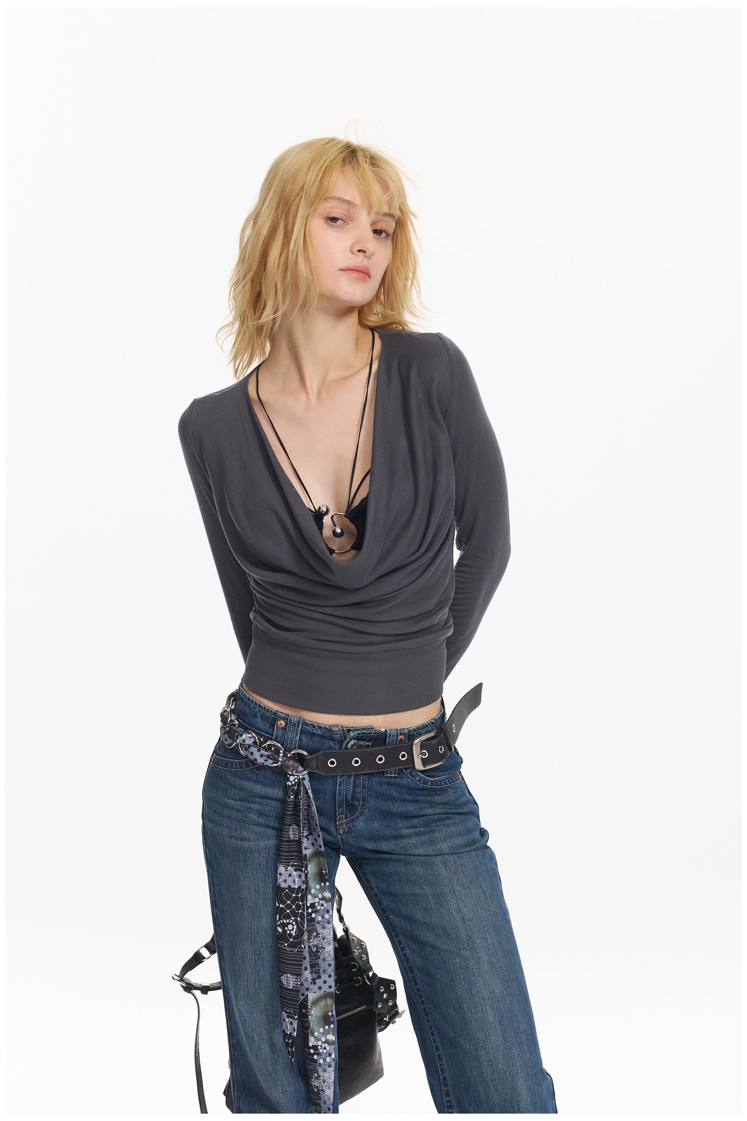 Layered Lace Knit Blouse