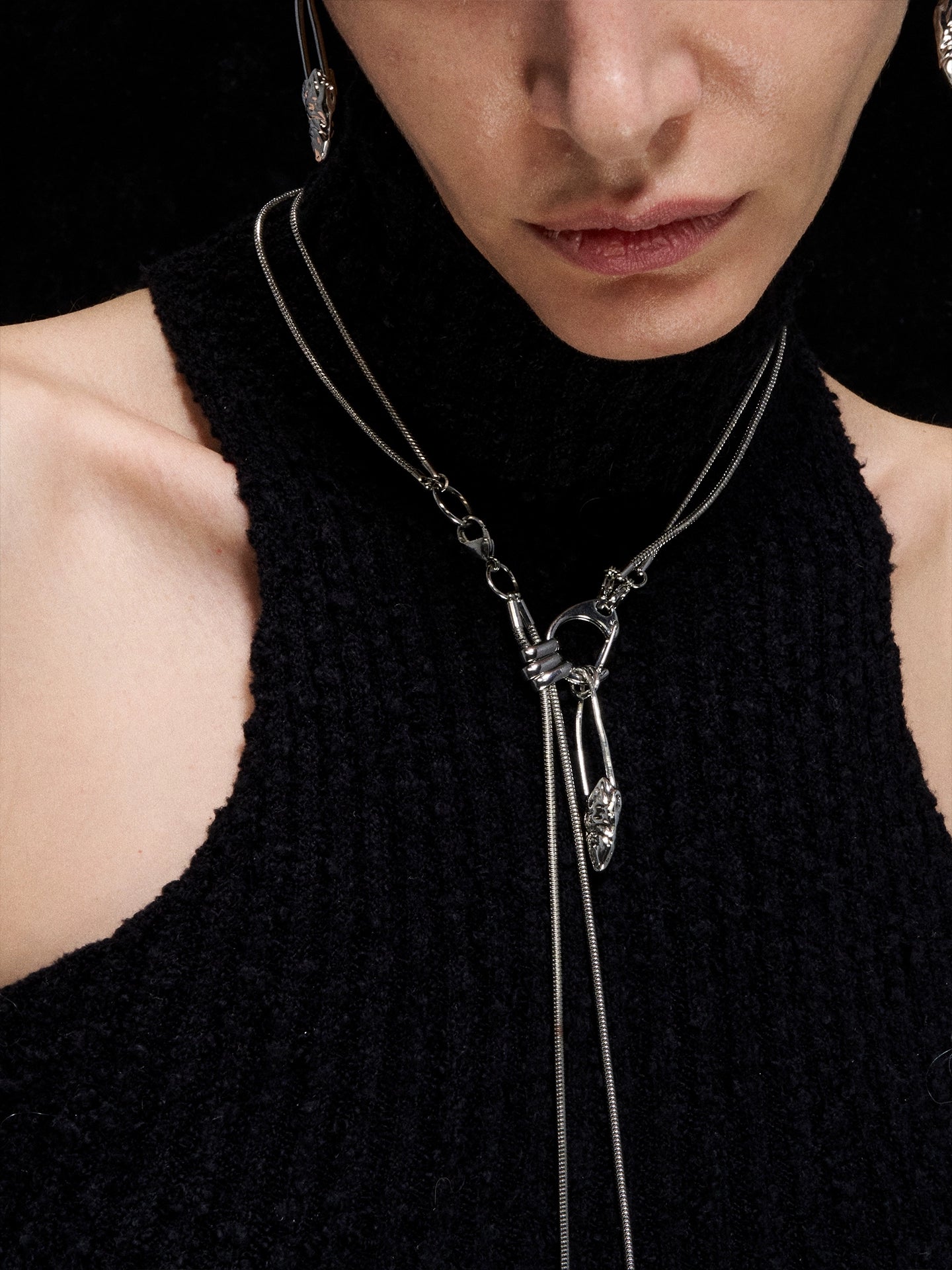 Paperclip Herringbone Adjustable Necklace