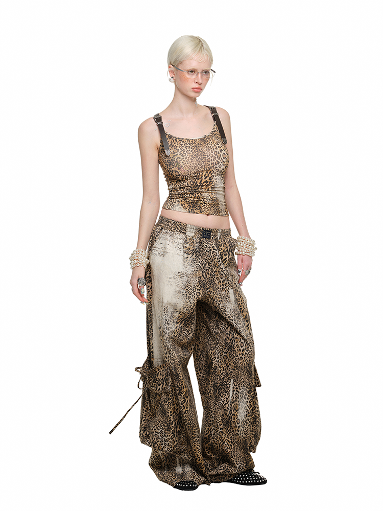 Leopard Print Cargo Pants - CHINASQUAD
