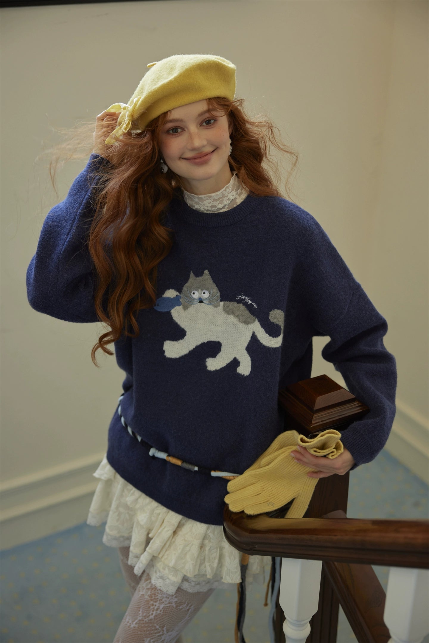 Winter Wool Knit Five-Finger Gloves