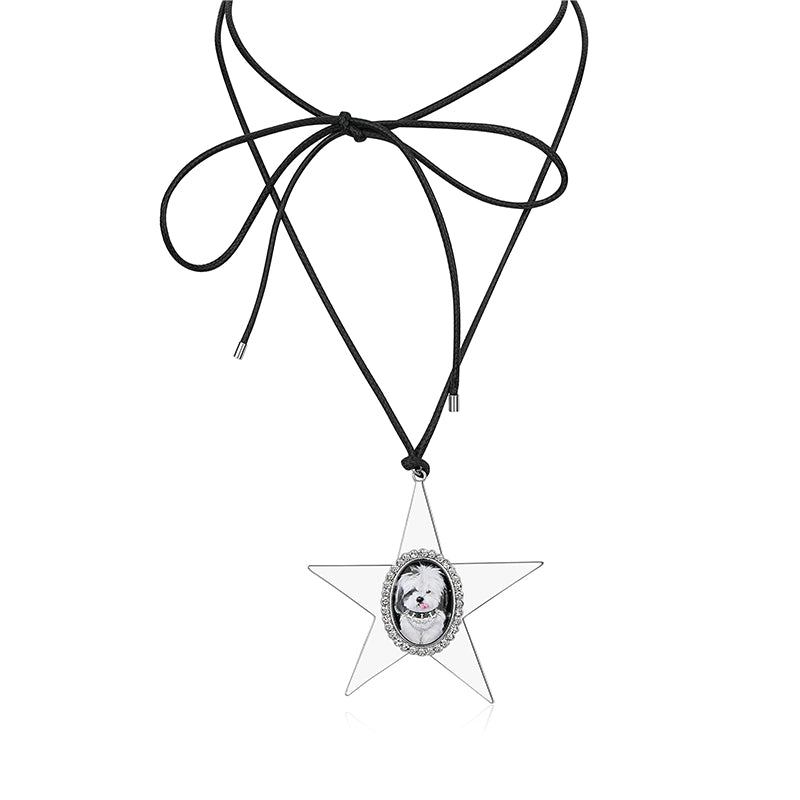 Whimsical Dog Star Pendant Leather Necklace - CHINASQUAD