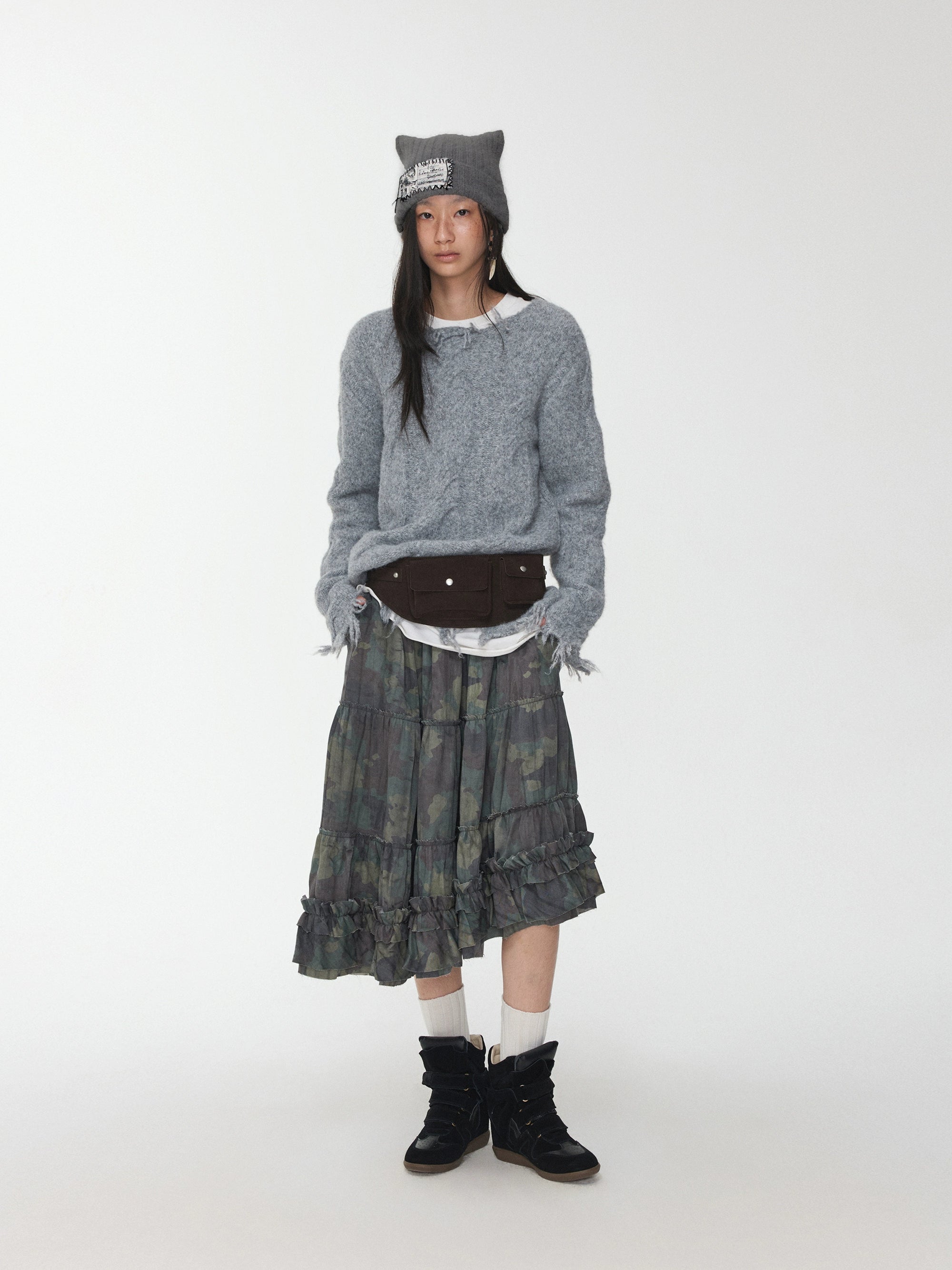 Wool-Blend Textured Oversize Sweater
