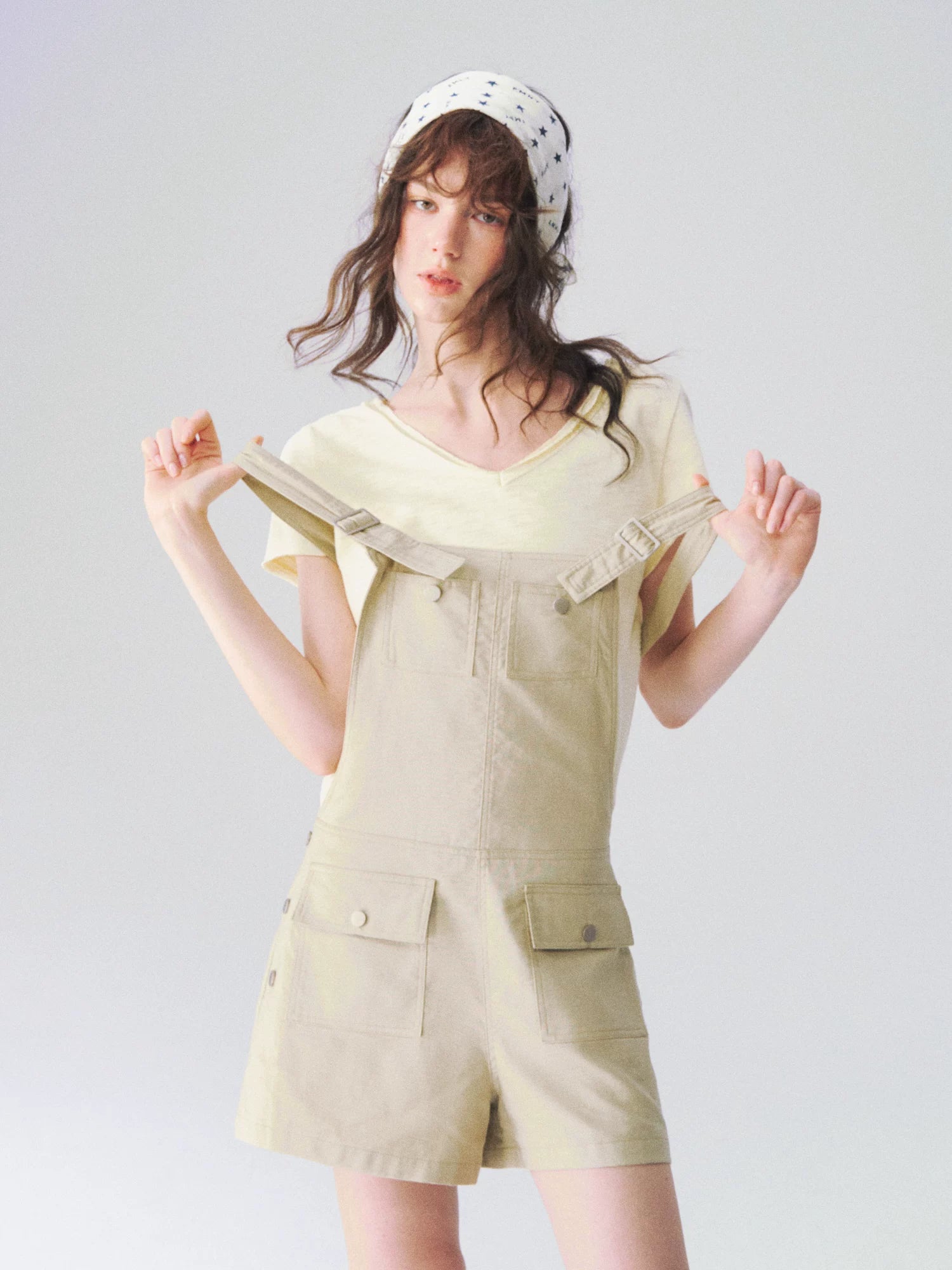 Slub Cotton Minimalist V-Neck Tee