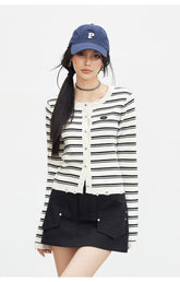 Striped Knit Cardigan - CHINASQUAD