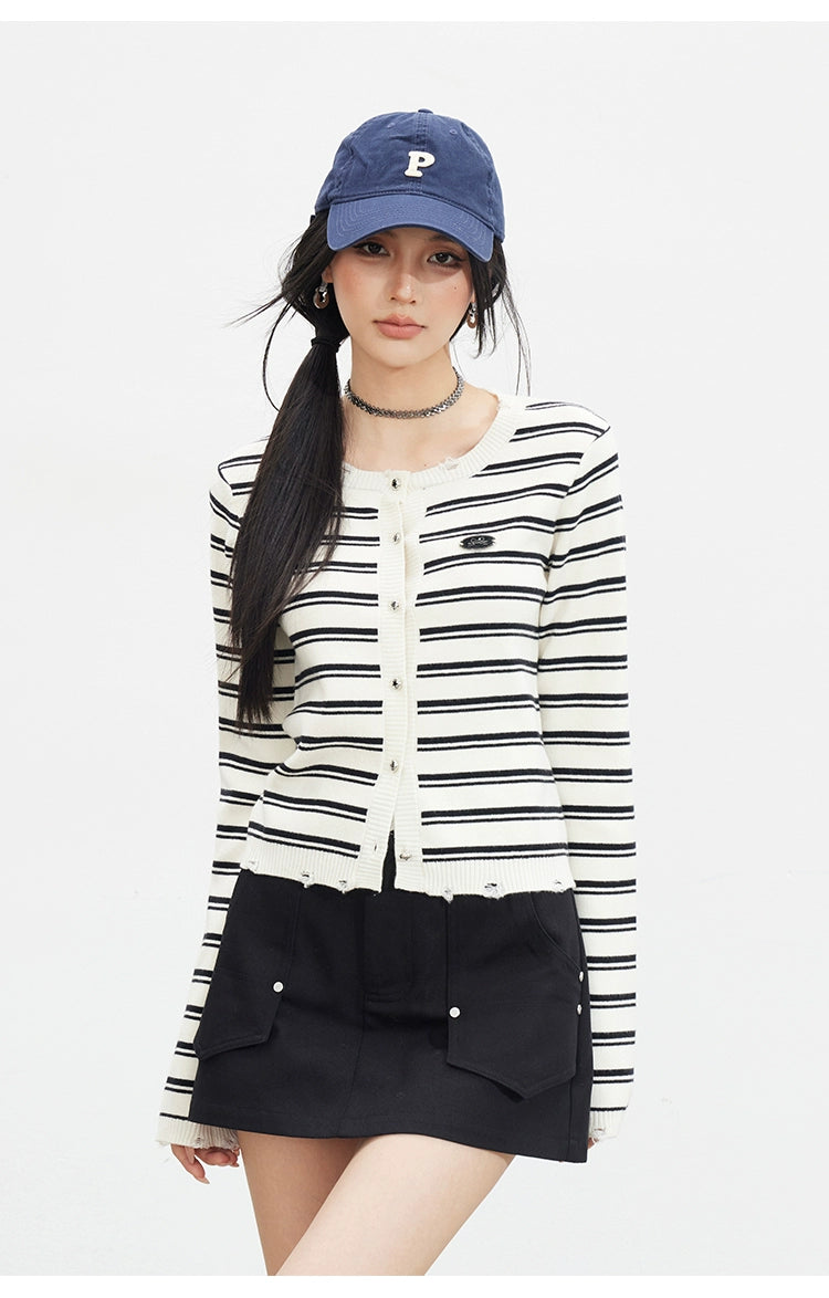 Striped Knit Cardigan