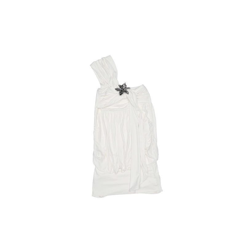 One-Shoulder Knotted Bud-shaped Strapless Dress - CHINASQUAD