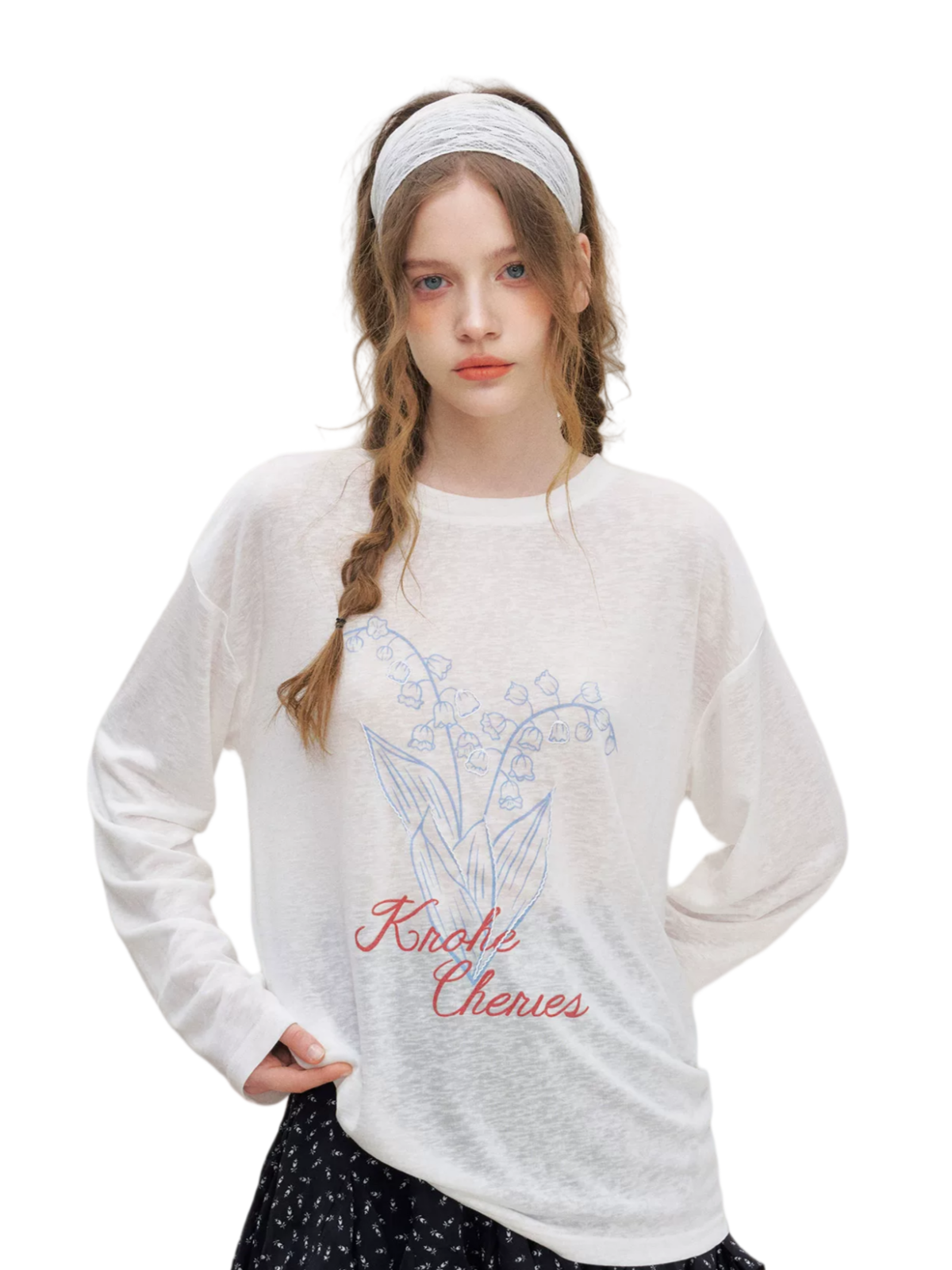 Hand-Drawn Floral Sun Protection Pullover