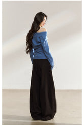 Black Relaxed Straight-Leg Trousers - CHINASQUAD