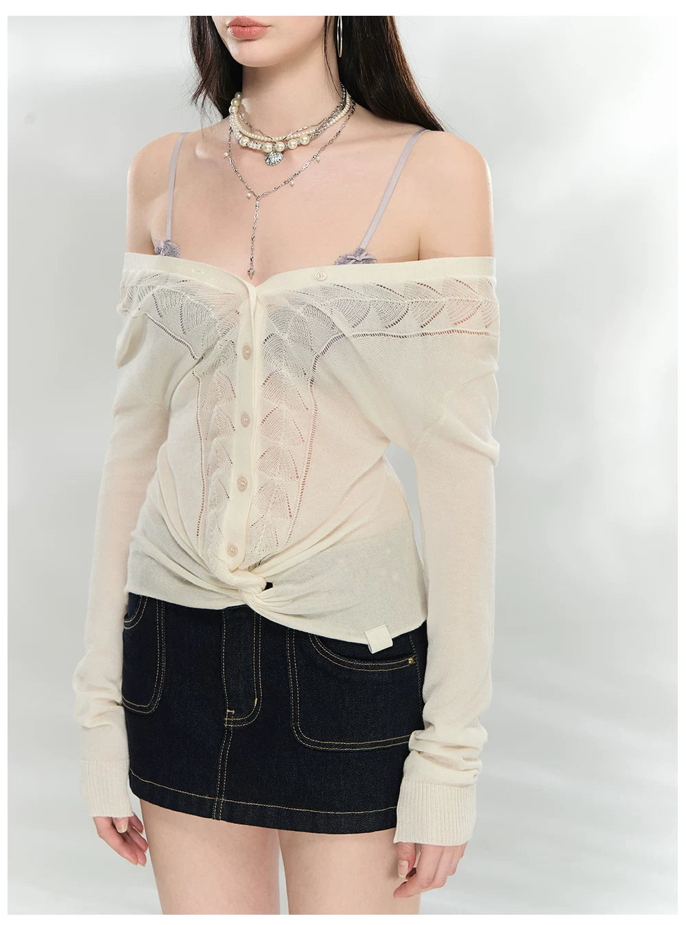 Reversible V-Neck Acetate Wool Knit T-Shirts