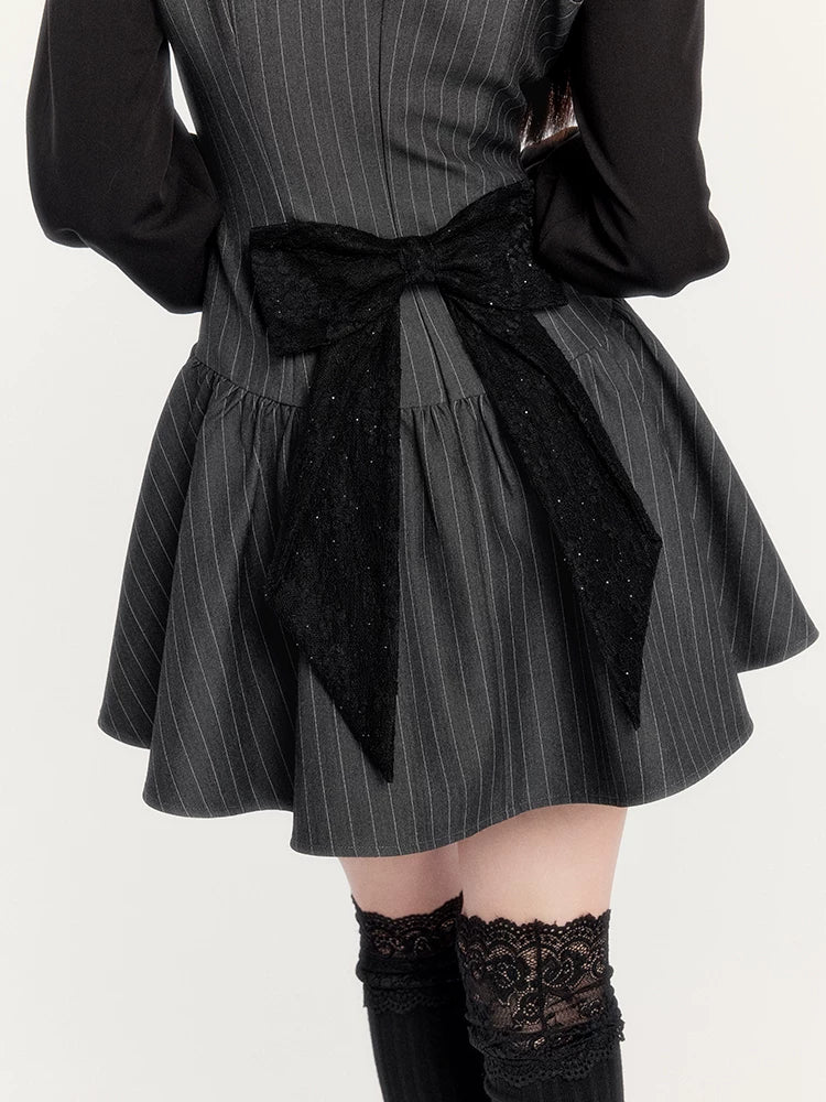 Stripe Tailored Two-Piece Dress Set