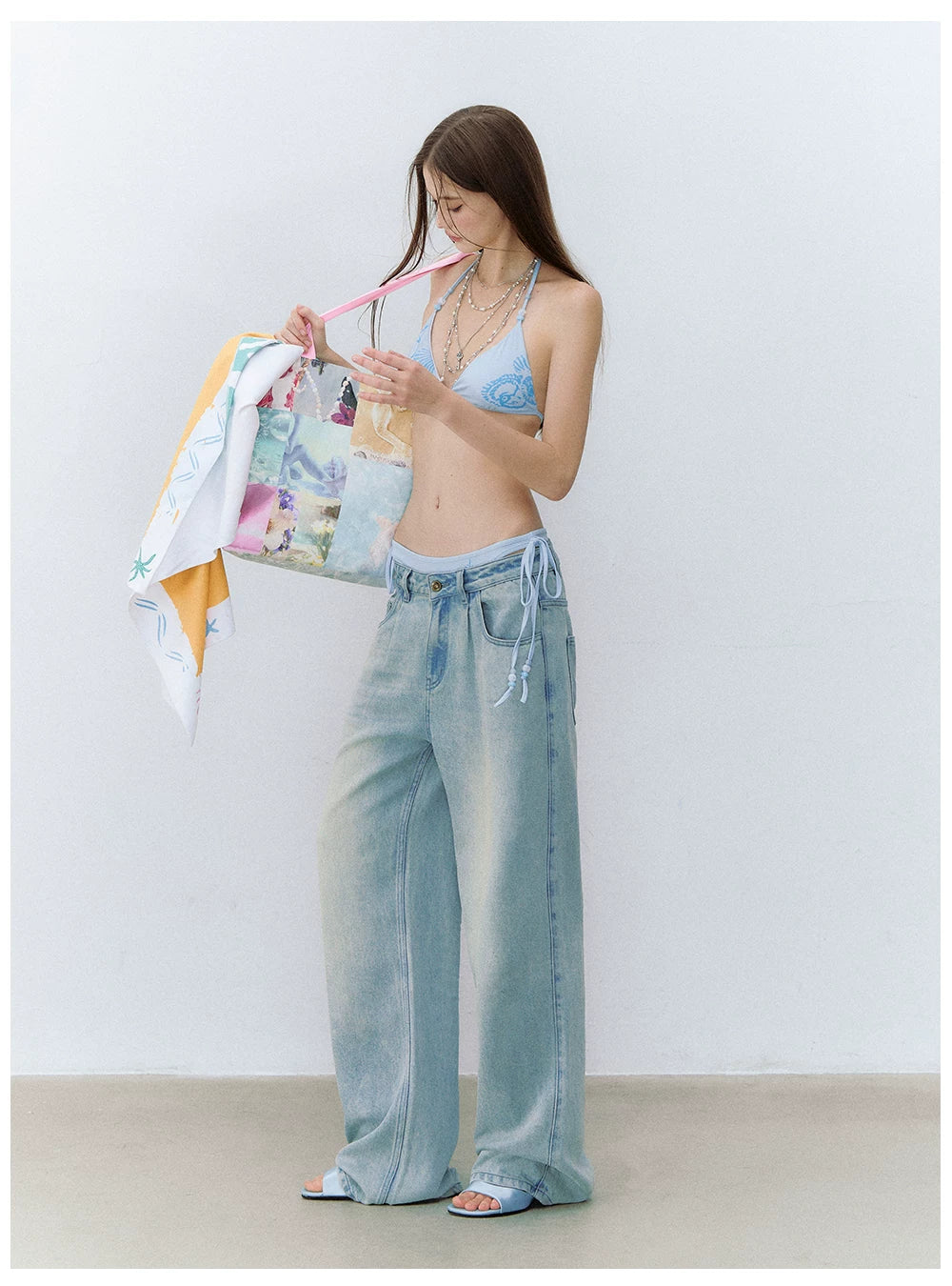 Vintage Washed Lyocell Straight-Leg Jeans
