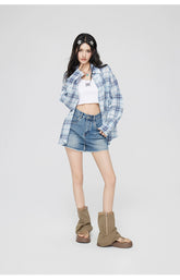 Embroidered Plaid Sun-protective Shirt - CHINASQUAD