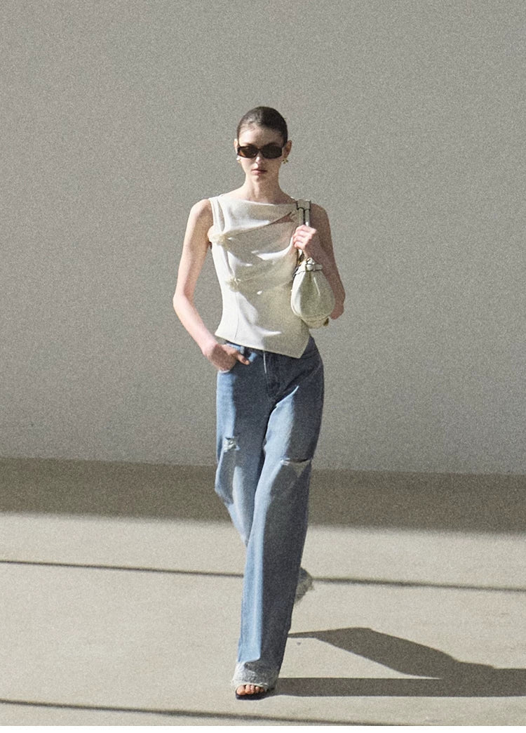 Sunny Trail Bohemian Wide-Leg Jeans